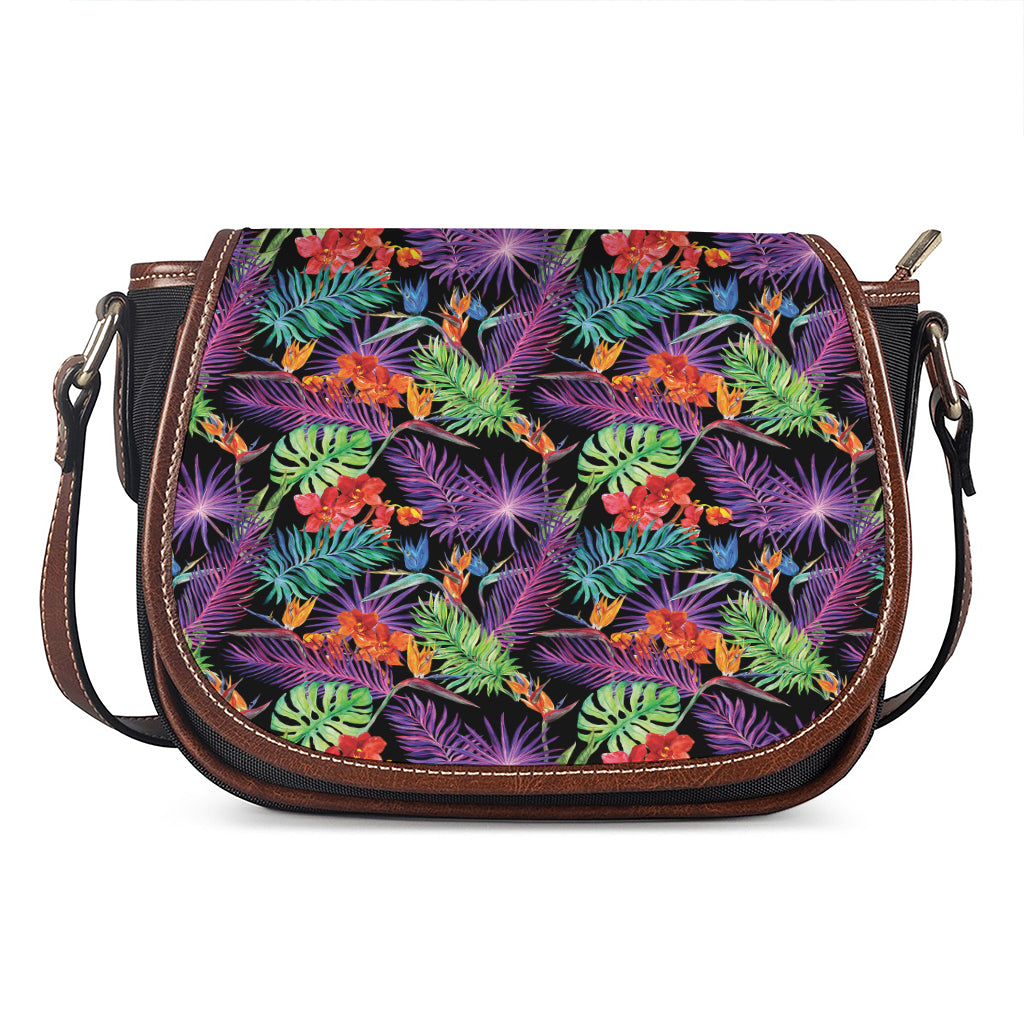 Tropical Hawaiian Jungle Print Saddle Bag