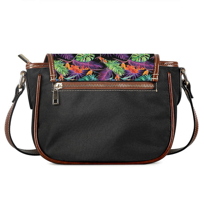Tropical Hawaiian Jungle Print Saddle Bag