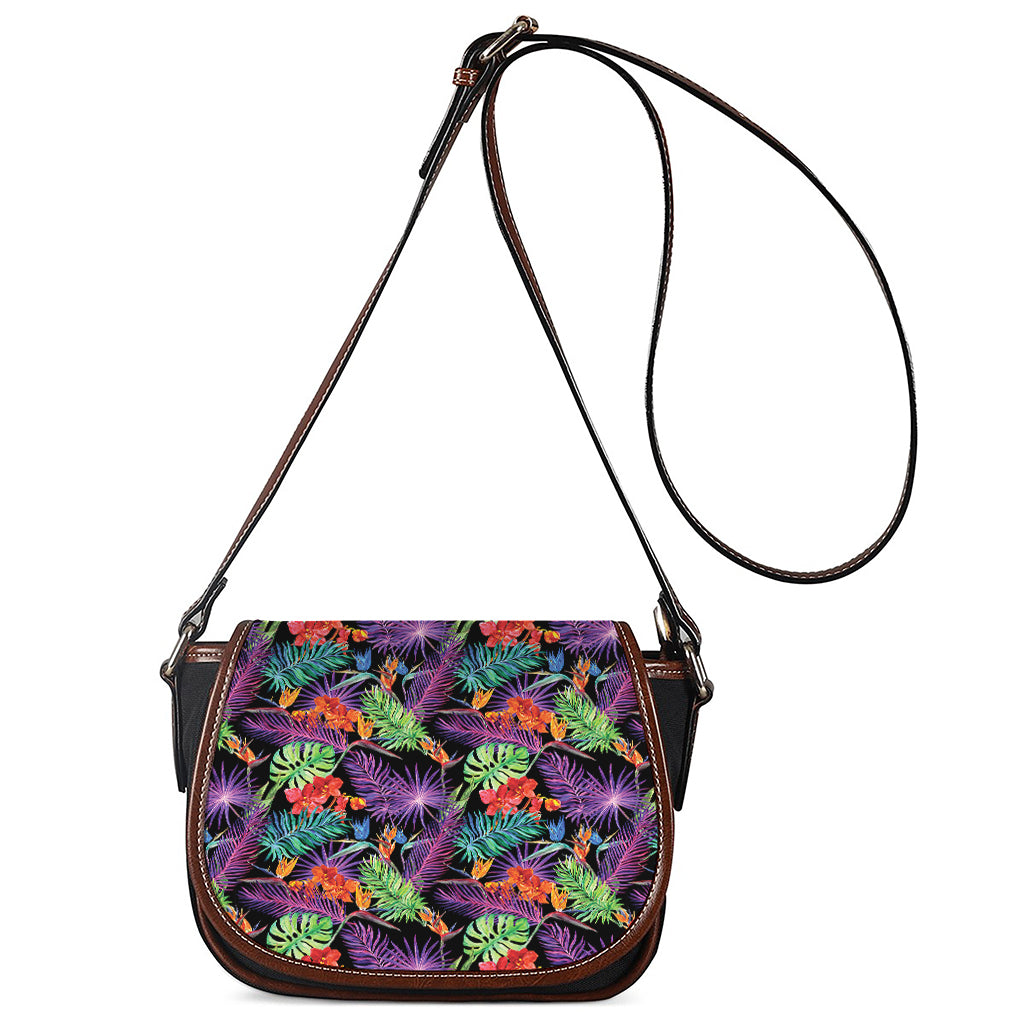 Tropical Hawaiian Jungle Print Saddle Bag