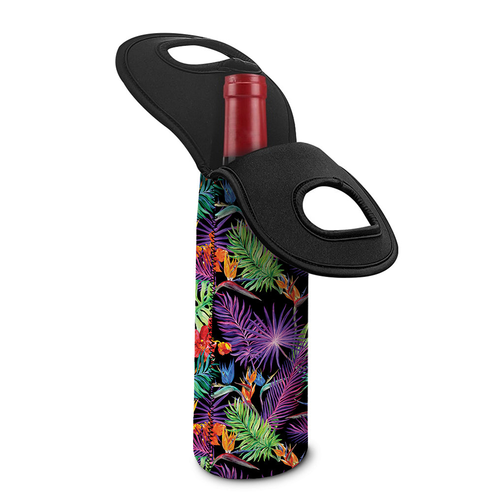 Tropical Hawaiian Jungle Print Single Neoprene Wine Tote