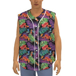 Tropical Hawaiian Jungle Print Sleeveless Baseball Jersey
