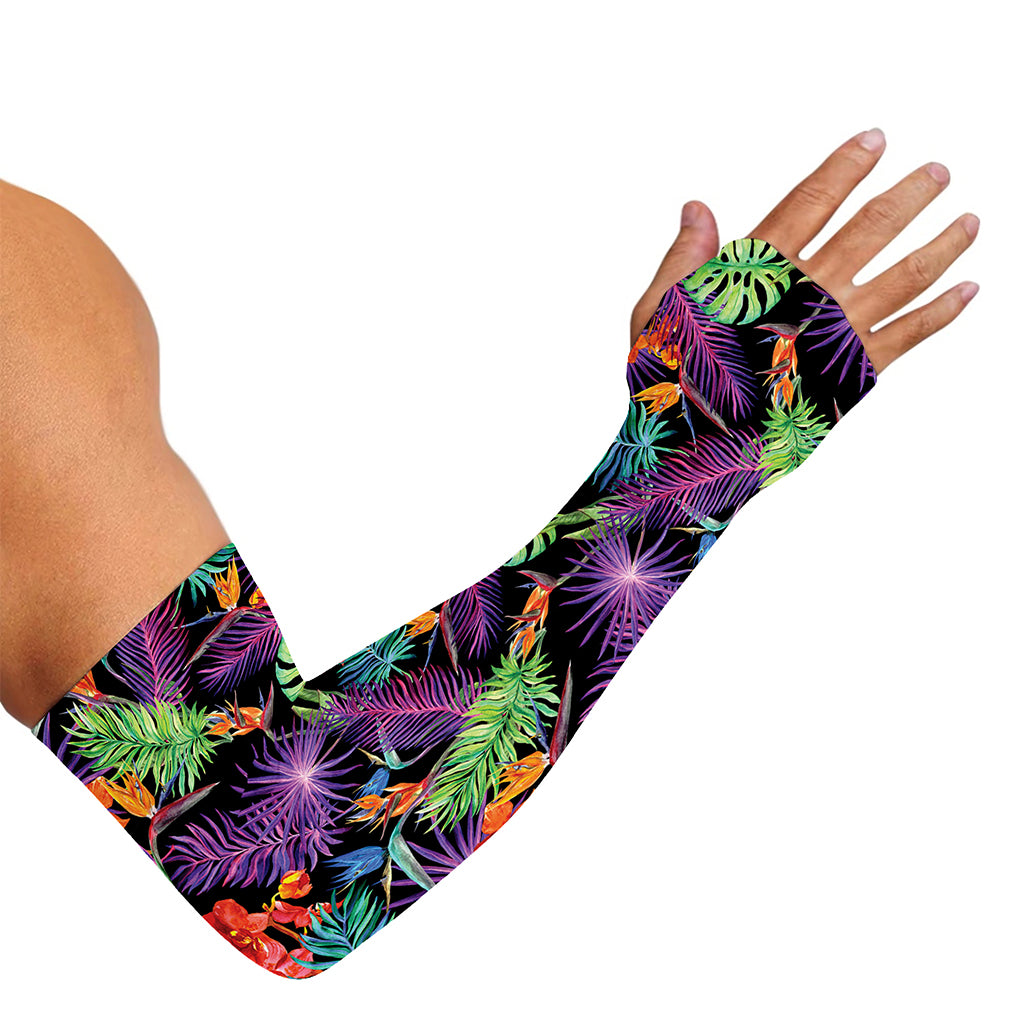Tropical Hawaiian Jungle Print Sun Protection Arm Sleeves
