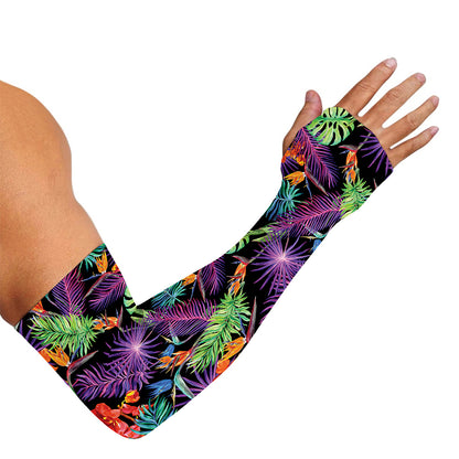 Tropical Hawaiian Jungle Print Sun Protection Arm Sleeves