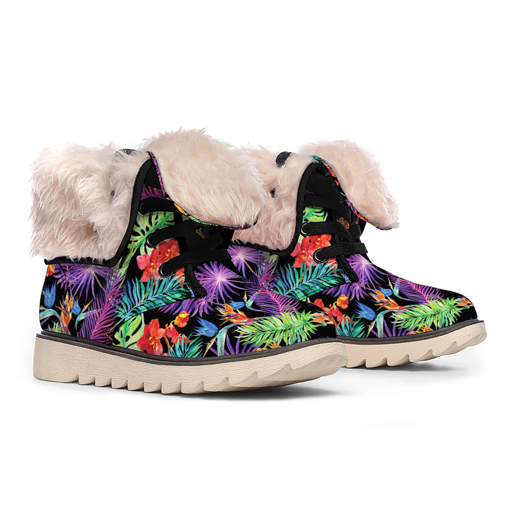 Tropical Hawaiian Jungle Print Winter Boots
