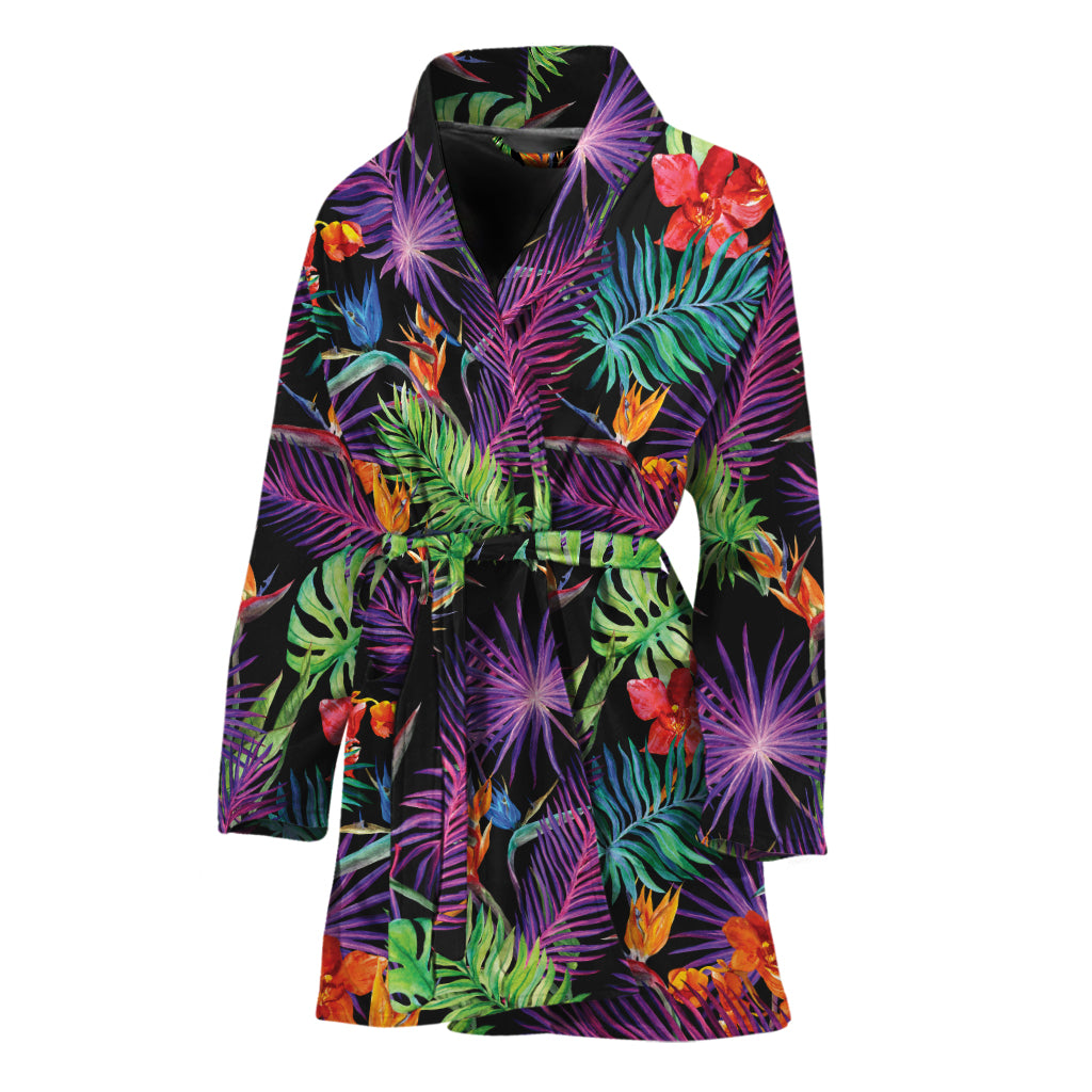 Tropical Hawaiian Jungle Print Women's Bathrobe