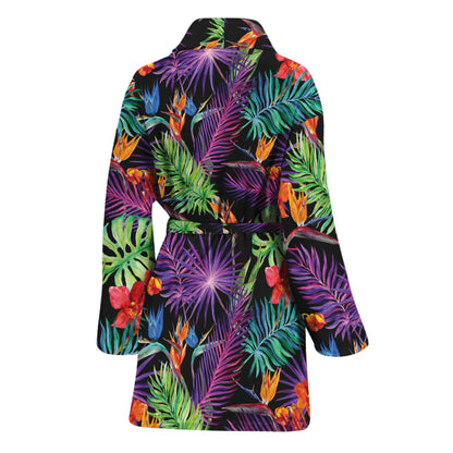 Tropical Hawaiian Jungle Print Women's Bathrobe