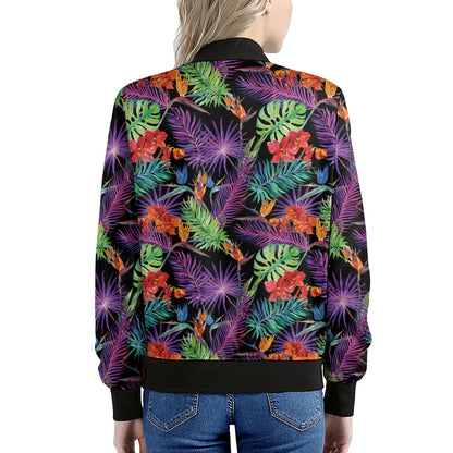 Tropical Hawaiian Jungle Print Women's Bomber Jacket