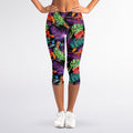 Tropical Hawaiian Jungle Print Women's Capri Leggings