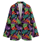 Tropical Hawaiian Jungle Print Women's Cotton Blazer