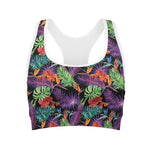Tropical Hawaiian Jungle Print Women's Sports Bra