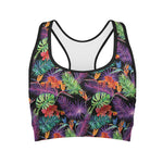Tropical Hawaiian Jungle Print Women's Sports Bra