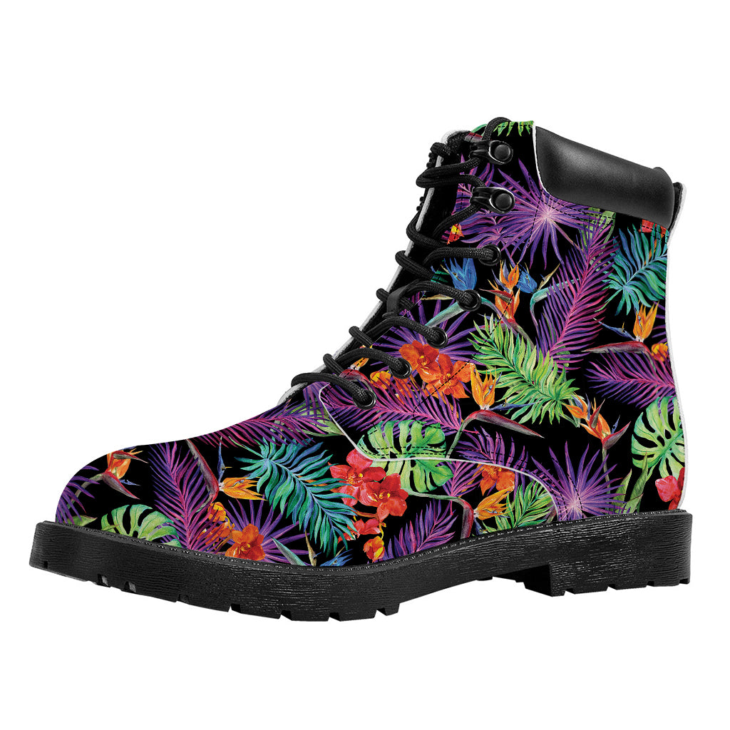 Tropical Hawaiian Jungle Print Work Boots