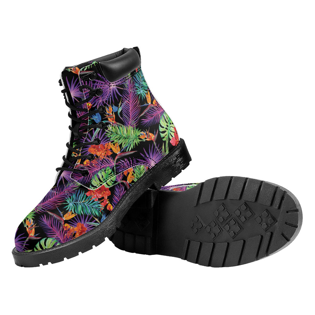 Tropical Hawaiian Jungle Print Work Boots