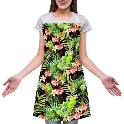 Tropical Hawaiian Parrot Pattern Print Adjustable Apron