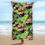 Tropical Hawaiian Parrot Pattern Print Beach Towel