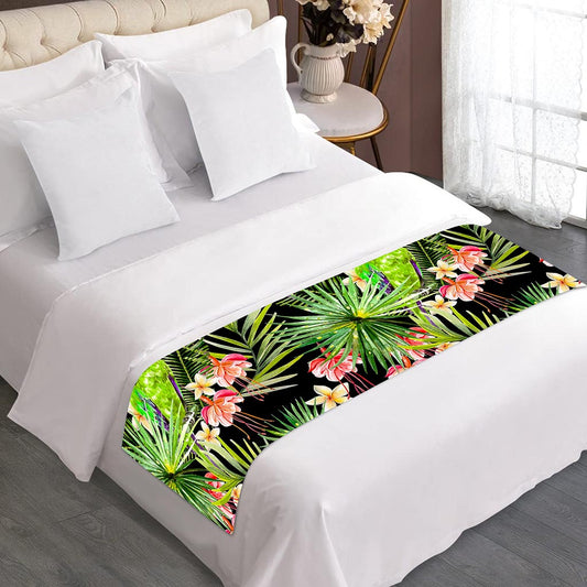 Tropical Hawaiian Parrot Pattern Print Bed Runner