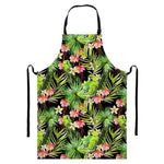Tropical Hawaiian Parrot Pattern Print Bib Apron With Pocket