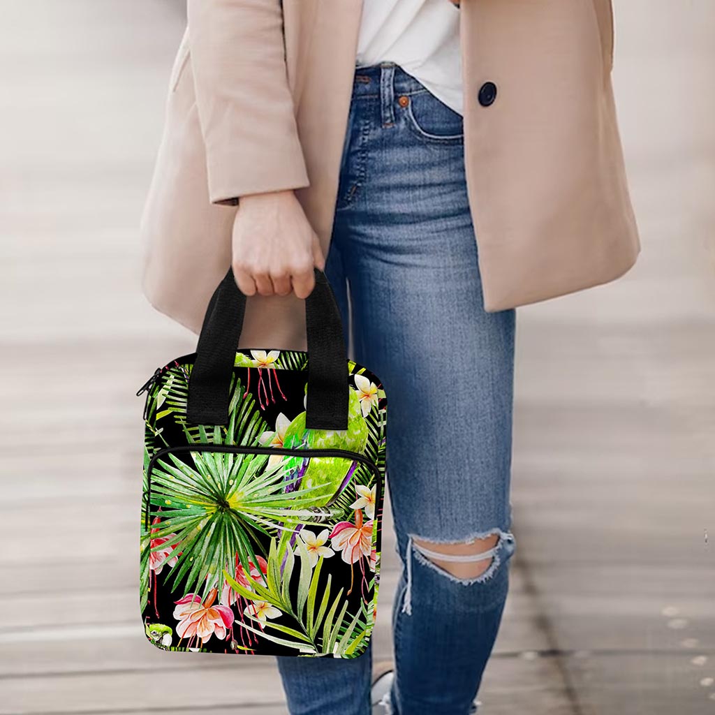 Tropical Hawaiian Parrot Pattern Print Bible Tote Bag