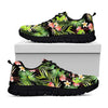 Tropical Hawaiian Parrot Pattern Print Black Running Shoes