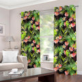 Tropical Hawaiian Parrot Pattern Print Dimout Grommet Curtains