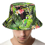 Tropical Hawaiian Parrot Pattern Print Bucket Hat