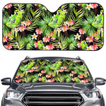 Tropical Hawaiian Parrot Pattern Print Car Windshield Sun Shade