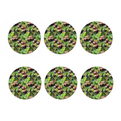 Tropical Hawaiian Parrot Pattern Print Coaster Set