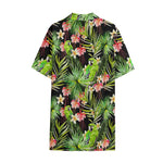Tropical Hawaiian Parrot Pattern Print Cotton Hawaiian Shirt