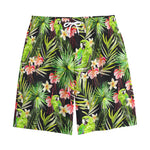 Tropical Hawaiian Parrot Pattern Print Cotton Shorts