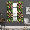 Tropical Hawaiian Parrot Pattern Print Grommet Curtain Panels