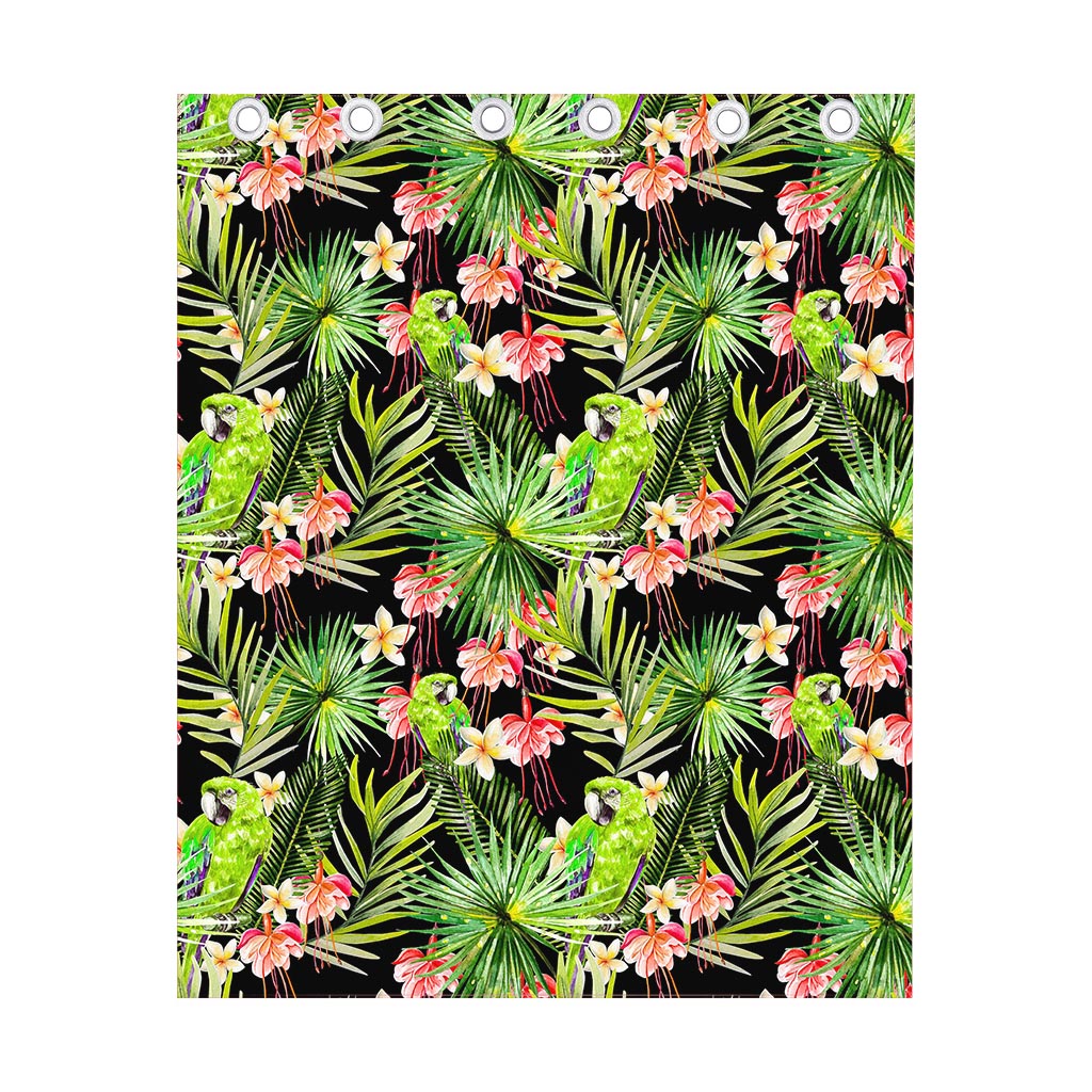 Tropical Hawaiian Parrot Pattern Print Curtain