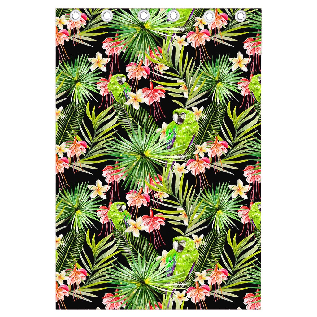 Tropical Hawaiian Parrot Pattern Print Curtain