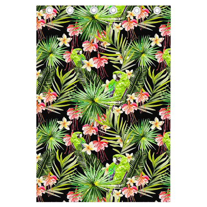 Tropical Hawaiian Parrot Pattern Print Curtain