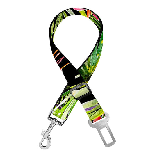 Tropical Hawaiian Parrot Pattern Print Dog Seat Belt