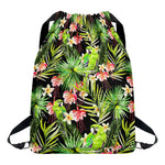 Tropical Hawaiian Parrot Pattern Print Drawstring Backpack