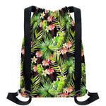 Tropical Hawaiian Parrot Pattern Print Drawstring Backpack