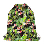 Tropical Hawaiian Parrot Pattern Print Drawstring Bag