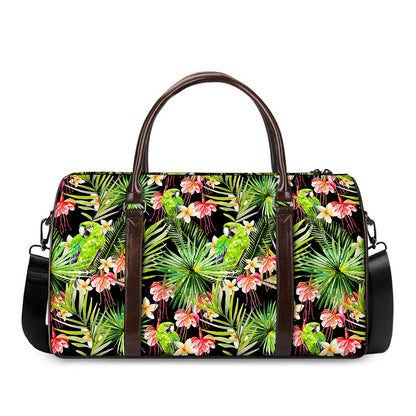Tropical Hawaiian Parrot Pattern Print Duffle Bag