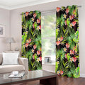 Tropical Hawaiian Parrot Pattern Print Extra Wide Grommet Curtains