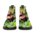 Tropical Hawaiian Parrot Pattern Print Flat Ankle Boots