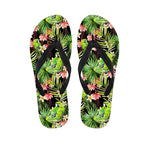 Tropical Hawaiian Parrot Pattern Print Flip Flops
