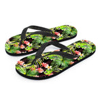 Tropical Hawaiian Parrot Pattern Print Flip Flops