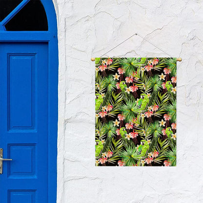 Tropical Hawaiian Parrot Pattern Print Garden Flag