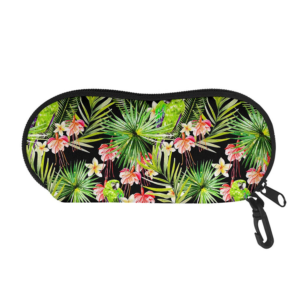 Tropical Hawaiian Parrot Pattern Print Glasses Case