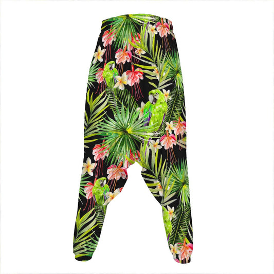 Tropical Hawaiian Parrot Pattern Print Hammer Pants