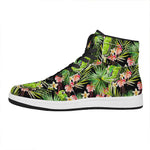 Tropical Hawaiian Parrot Pattern Print High Top Leather Sneakers