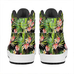 Tropical Hawaiian Parrot Pattern Print High Top Leather Sneakers