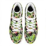 Tropical Hawaiian Parrot Pattern Print High Top Leather Sneakers