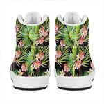 Tropical Hawaiian Parrot Pattern Print High Top Leather Sneakers