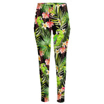 Tropical Hawaiian Parrot Pattern Print High-Waisted Pocket Leggings